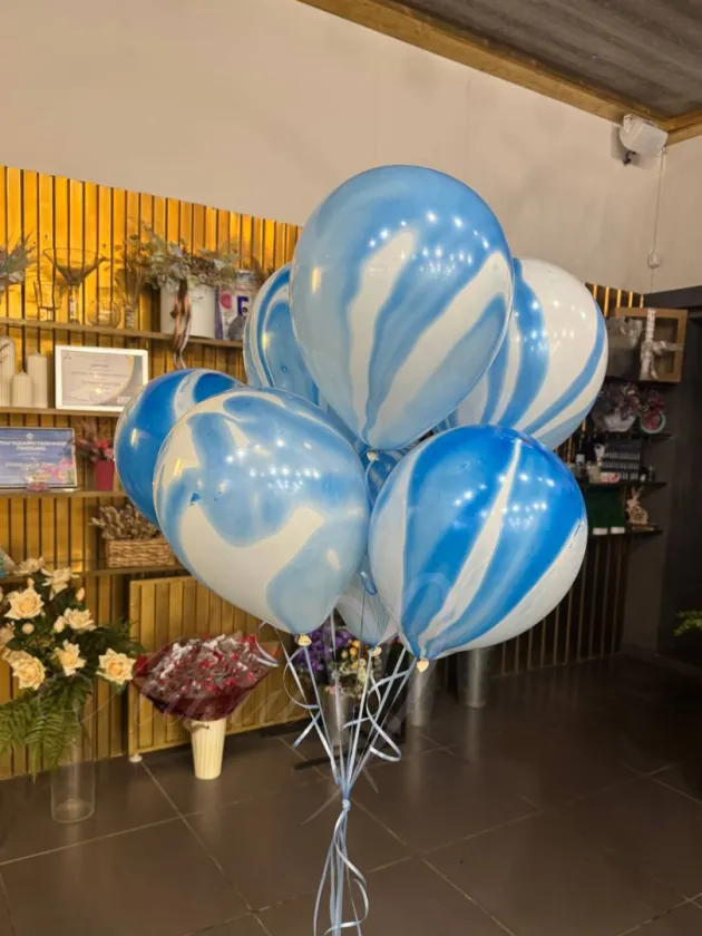 Шарик синий мрамор