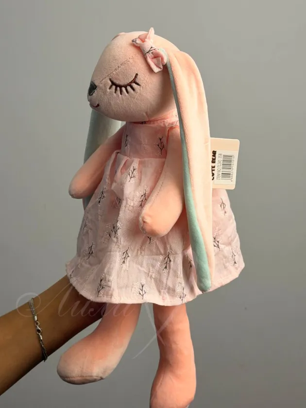 Мягкая игрушка «Зайчик в розовом платье»