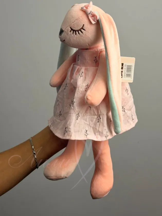 Мягкая игрушка «Зайчик в розовом платье»