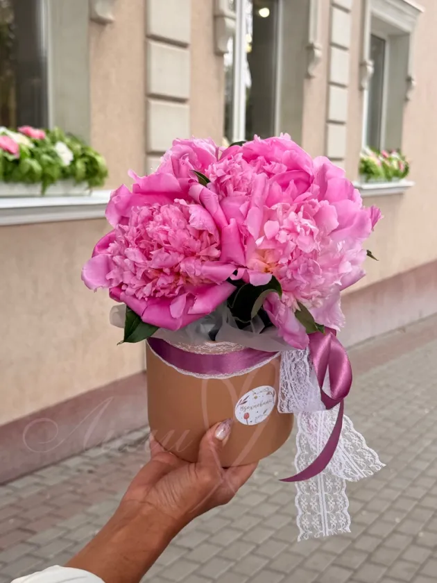 Композиция из пионов «Летний сон»