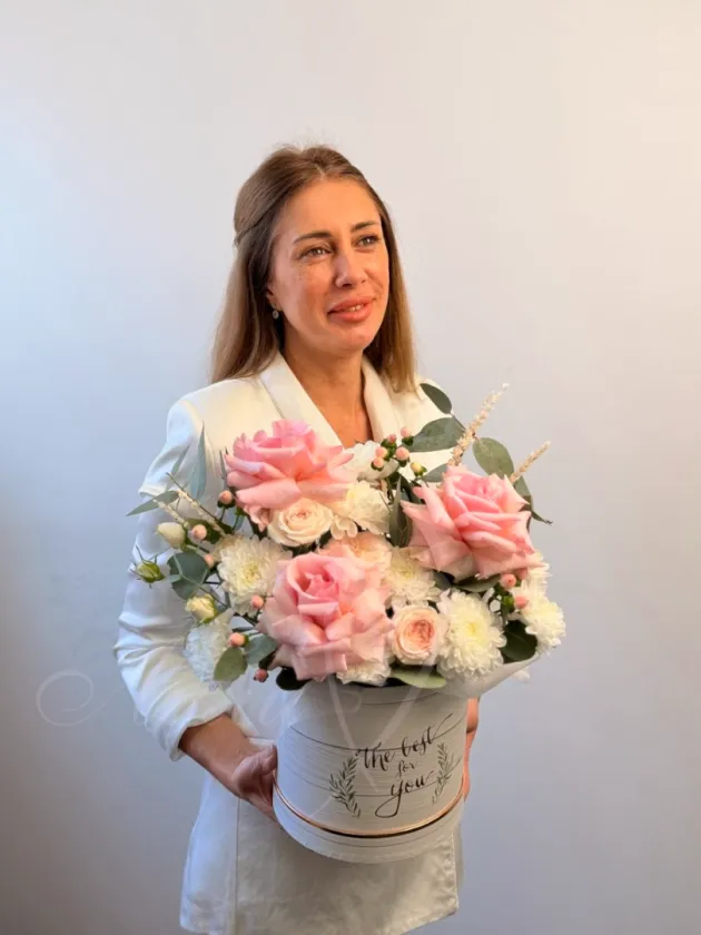 Композиция с французской розой «Как ангел»