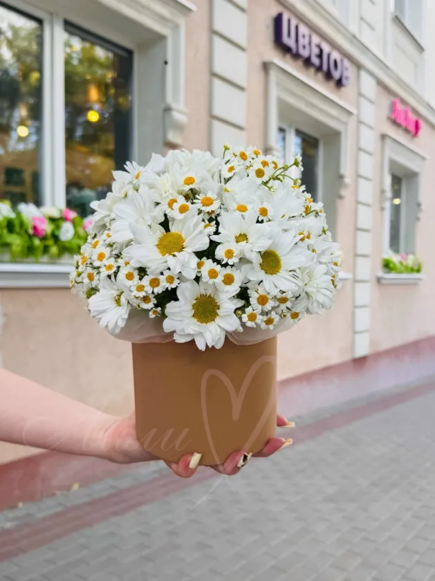 Композиция из ромашек «Летнее утро»