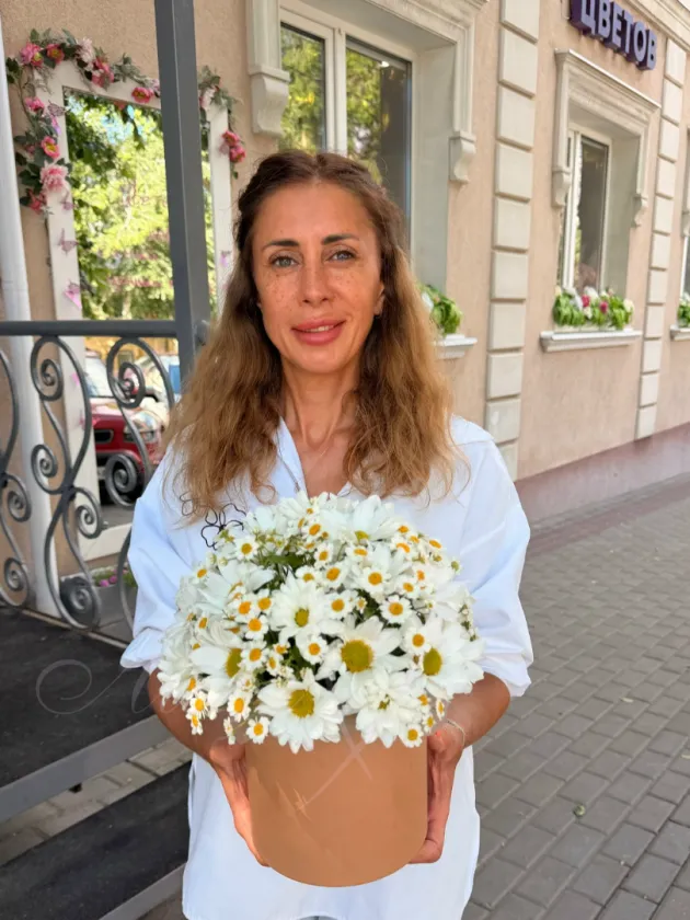 Композиция из ромашек «Летнее утро»