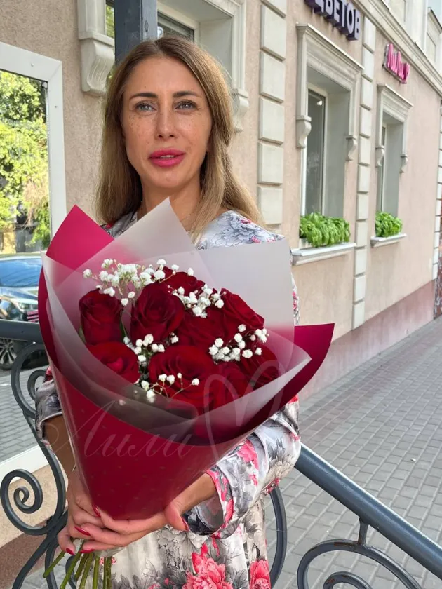 Букет из роз «Бордо»