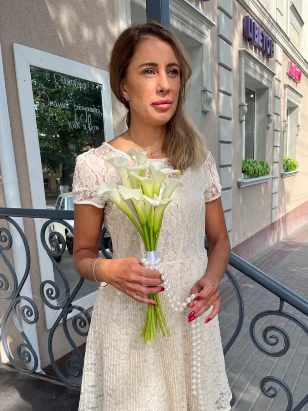 Букет из каллы «Пудра»