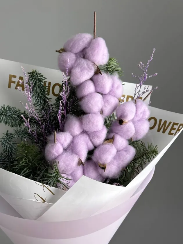 Букет «Лавандовый хлопок»