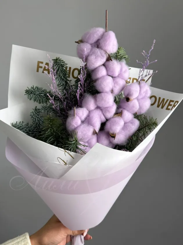 Букет из хлопка «Волшебство зимы»