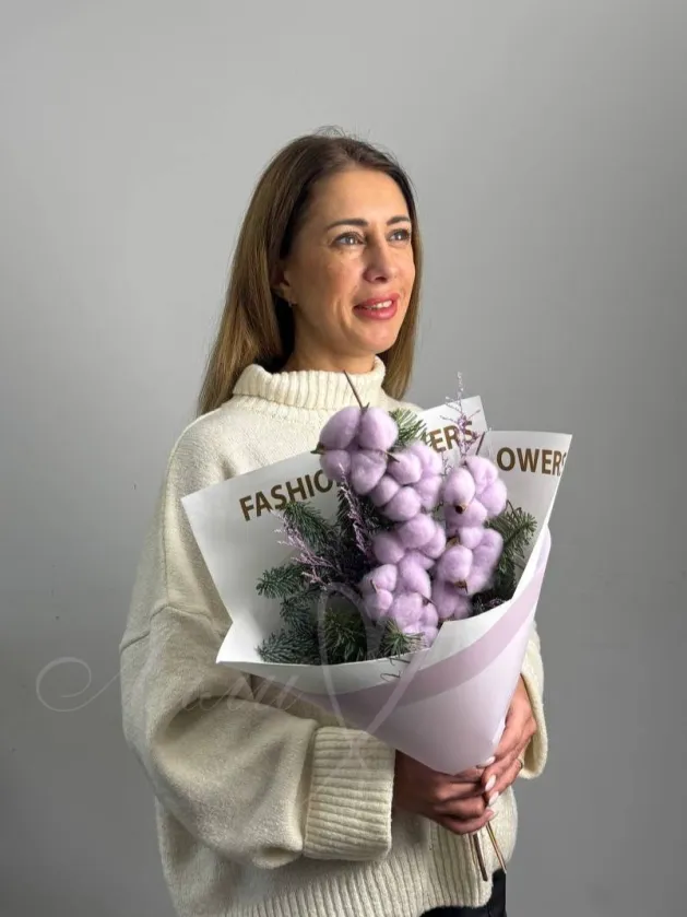 Букет из хлопка «Волшебство зимы»