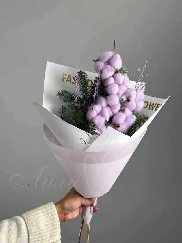 Букет из хлопка «Волшебство зимы»