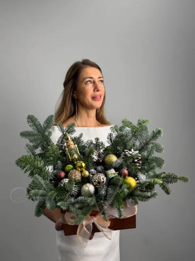 Композиция из пихты «Новогодняя апельсинка»