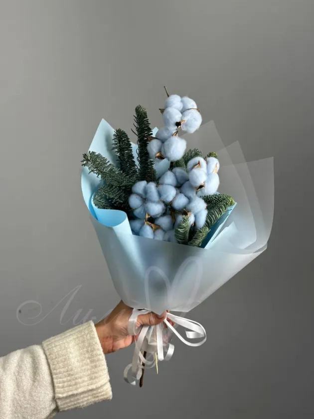 Букет «Голубой хлопок»