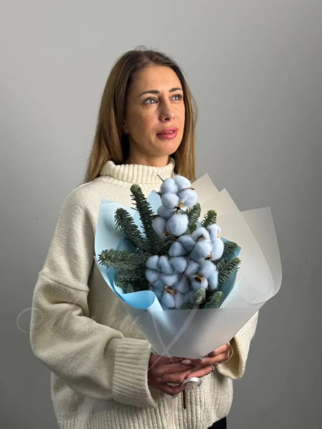 Букет «Голубой хлопок»