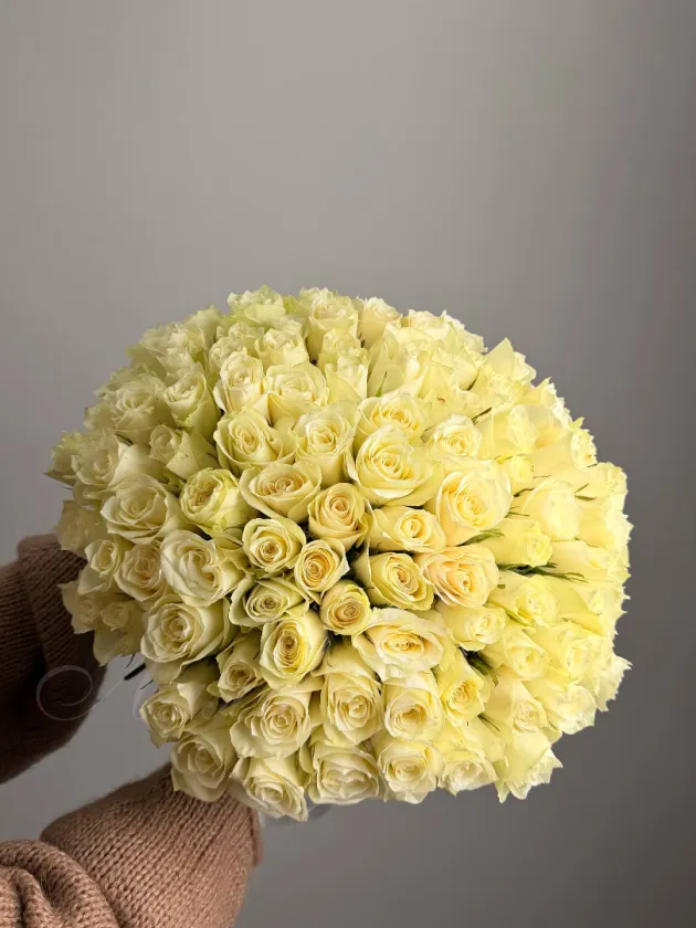 Букет из 101 белой  розы