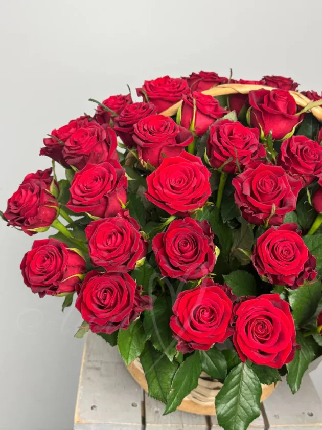 Корзина из 55 роз