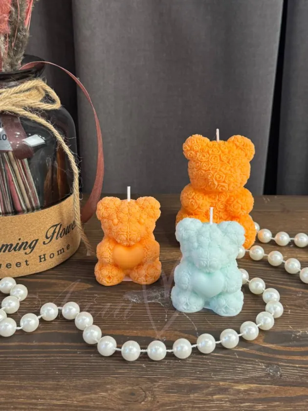 Свеча Мишка с сердцем