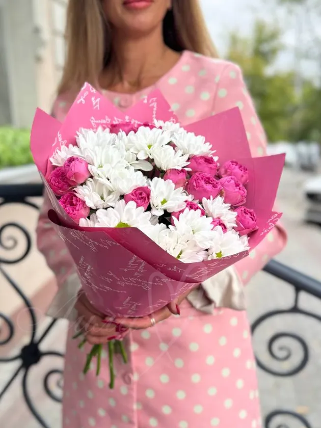 Букет с пионовидной розой «Габриэль»