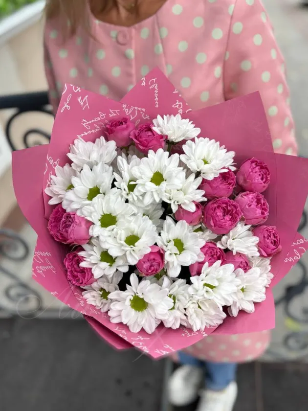 Букет с пионовидной розой «Габриэль»