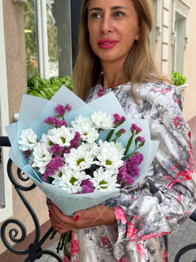 Букет  с хризантемой «Баланс»