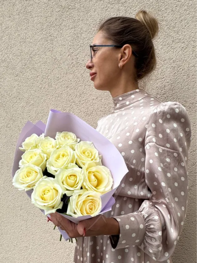 Букет из белых роз «Нежное утро»