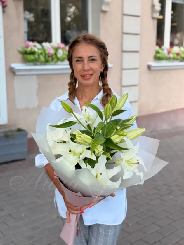 Букет из лилии «Белое золото»