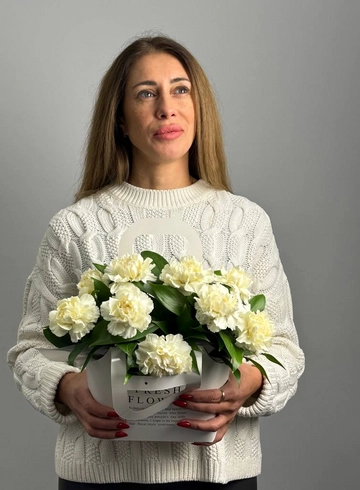 Композиция из гвоздик  «Виктория» от интернет-магазина цветов в 