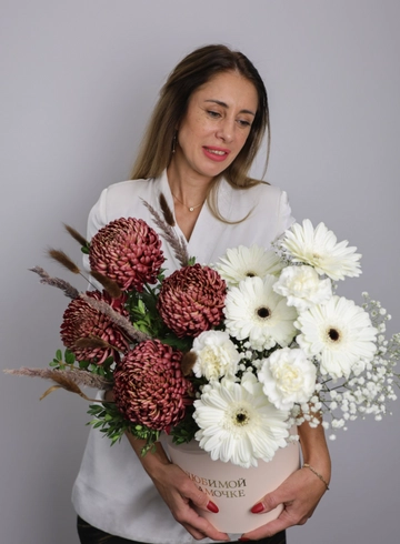 Композиция  из хризантем «Мамулина улыбка» от интернет-магазина цветов в 