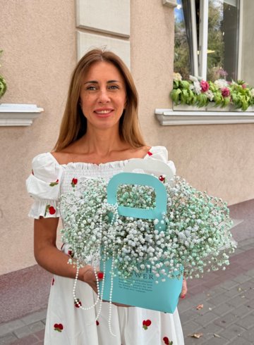 Композиция из гипсофилы &laquo;Нежная бирюза&raquo; от интернет-магазина цветов в 