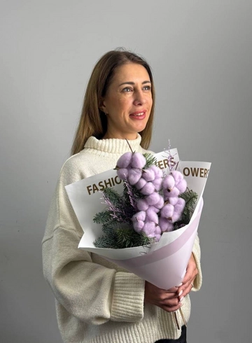 Букет из хлопка &laquo;Волшебство зимы&raquo; от интернет-магазина цветов в 