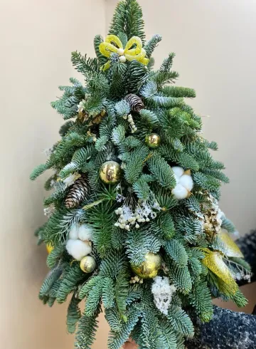 Елочка натуральная золото-серебро от интернет-магазина цветов в 