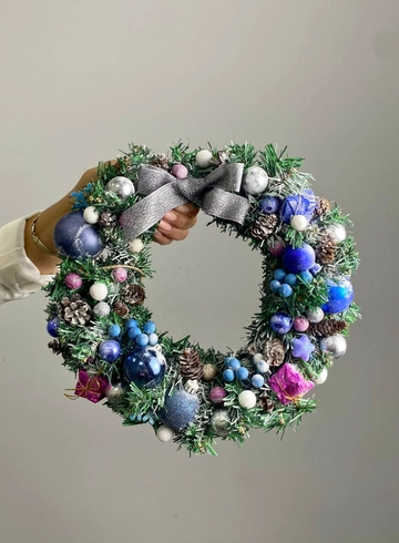 Венок новогодний «Лазурь» от интернет-магазина цветов в 