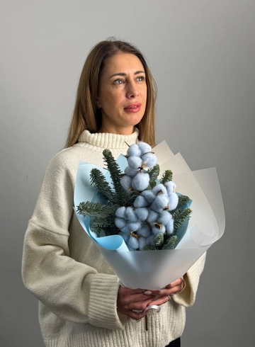 Букет &laquo;Голубой хлопок&raquo; от интернет-магазина цветов в 