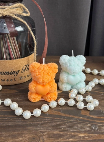 Свеча Мишка с сердцем от интернет-магазина цветов в 