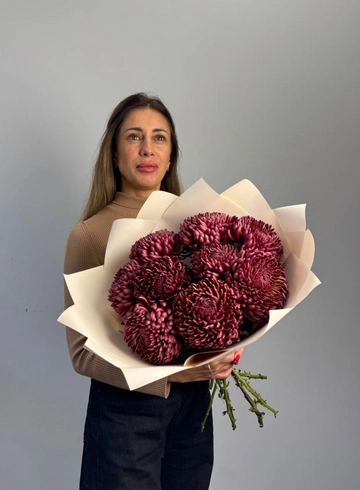 Букет из хризантем «Шоколадный латте» от интернет-магазина цветов в 