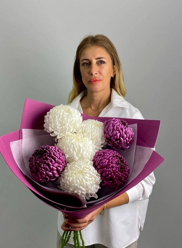 Букет из хризантем «Нежный Флер» от интернет-магазина цветов в 