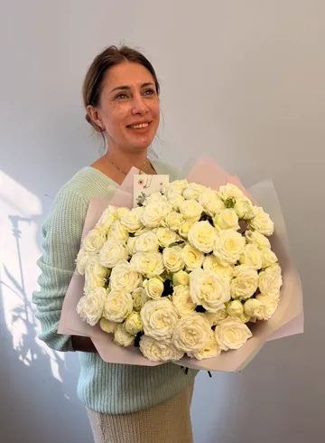 Букет из пионовидной розы &laquo;Мороженко&raquo; от интернет-магазина цветов в 